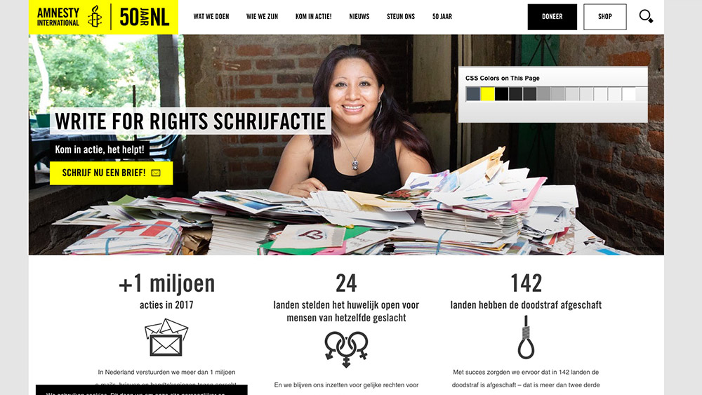 Kleurenschema Amnesty International