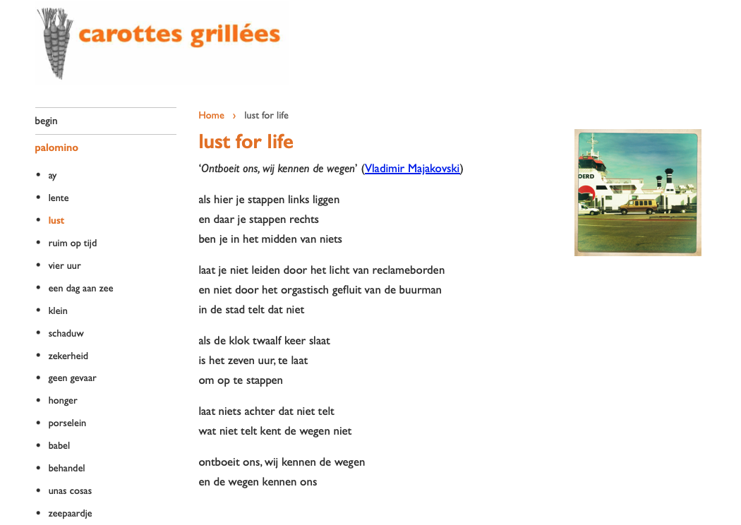 Een gedicht met de sectie-afbeelding rechts